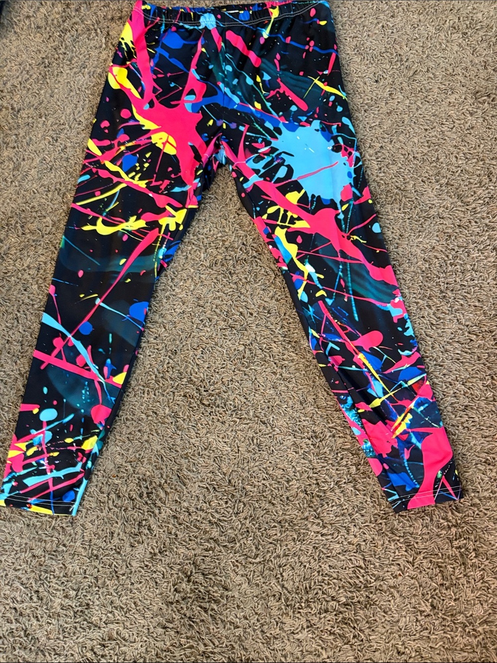 Women's Black Multi-Color Splash Print Leggings